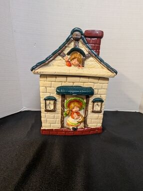 Hansel And Gretel Cookie Candy Jar Vintage Ceramic Countertop Canister 1950"